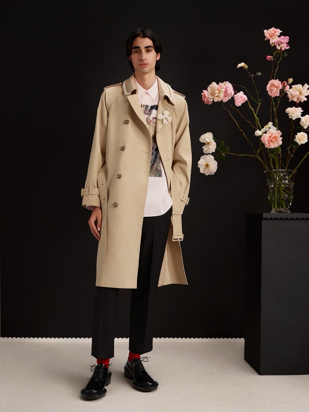 Simone Rocha x H&M Pearl Trench Coat Size XL NWT